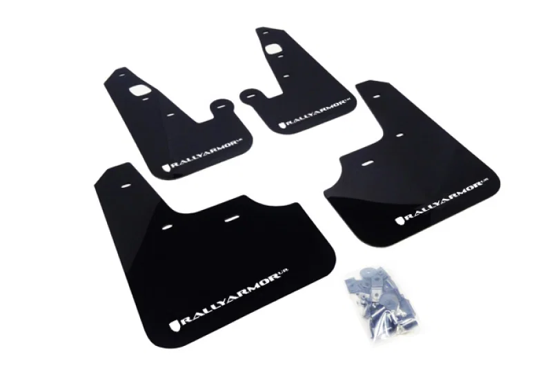 Rally Armor MF8-UR-BLK/WH, 07-17 Mitsubishi Lancer Black UR Mud Flap w/ White Logo