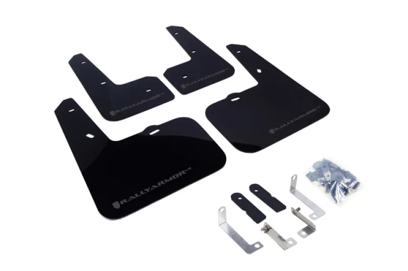Rally Armor MF24-UR-BLK/GRY, 12-18 Hyundai Veloster Black UR Mud Flap w/ Grey Logo
