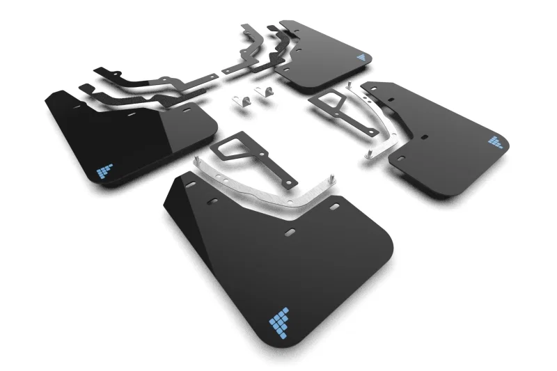 Rally Armor MF117-BAT-BLK-PBL, 25-26 Hyundai Ioniq 5 N Black UR Mud Flap Light Blue Battery Logo