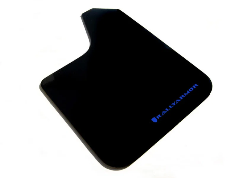 Rally Armor MF12-BAS-BL, Universal Fit (No Hardware) Basic Black Mud Flap w/ Blue Logo