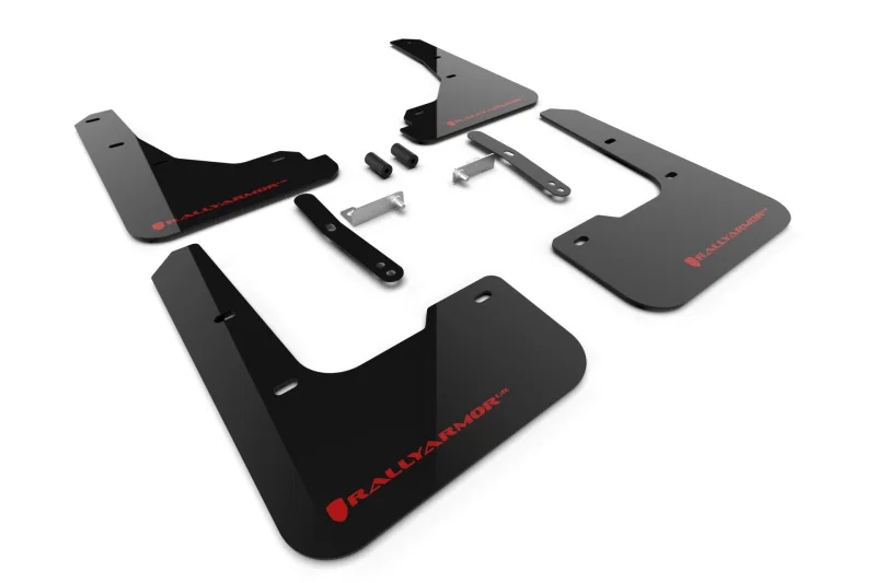 Rally Armor MF119-UR-BLK-RD, 24-26 Hyundai Elantra Black Mud Flap Red Logo