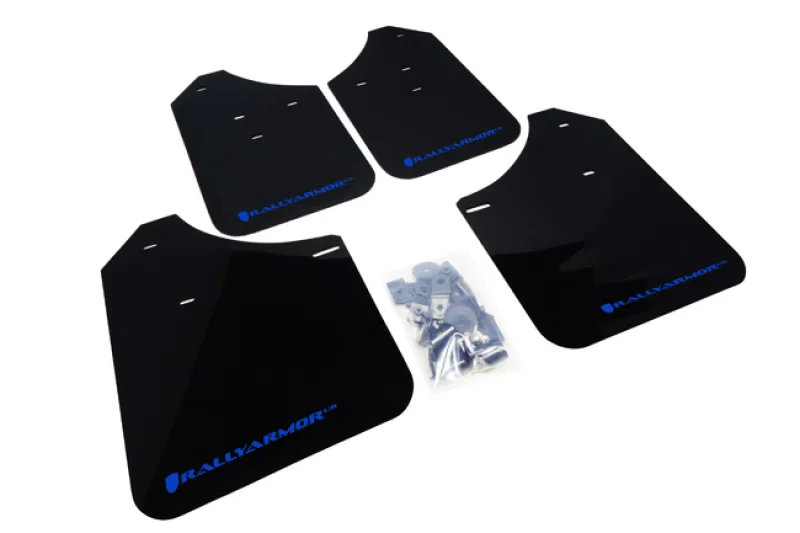 Rally Armor MF1-UR-BLK/BL, 02-07 Subaru WRX/STI/RS/2.5i (Wagons Req. Mod.) Black UR Mud Flap w/Blue Logo