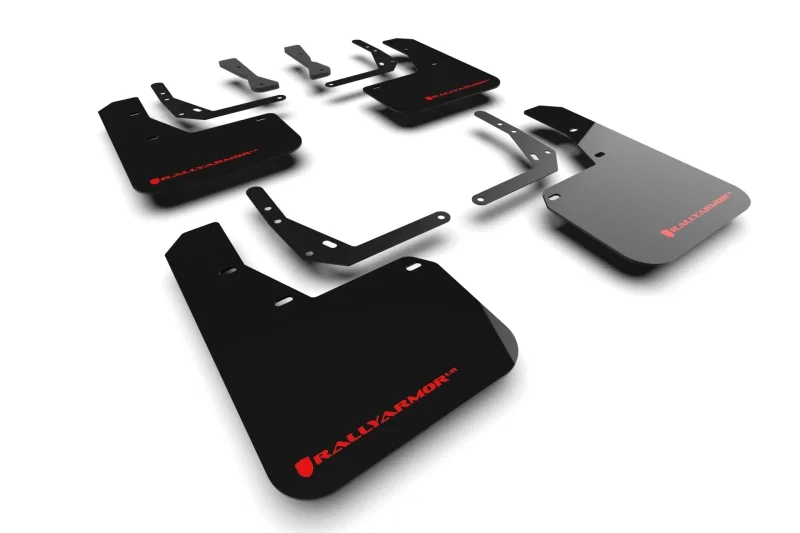 Rally Armor MF103-UR-BLK-RD, 24-26 Hyundai Kona N Line Black UR Mud Flap - Red Logo