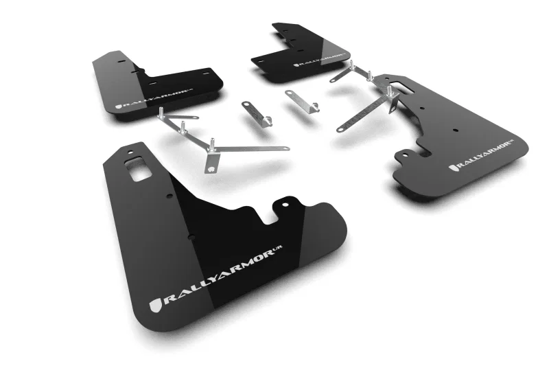 Rally Armor MF99-UR-BLK-WH, 22-26 Subaru BRZ / Toyota GR86 Black UR Mud Flap w/White Logo