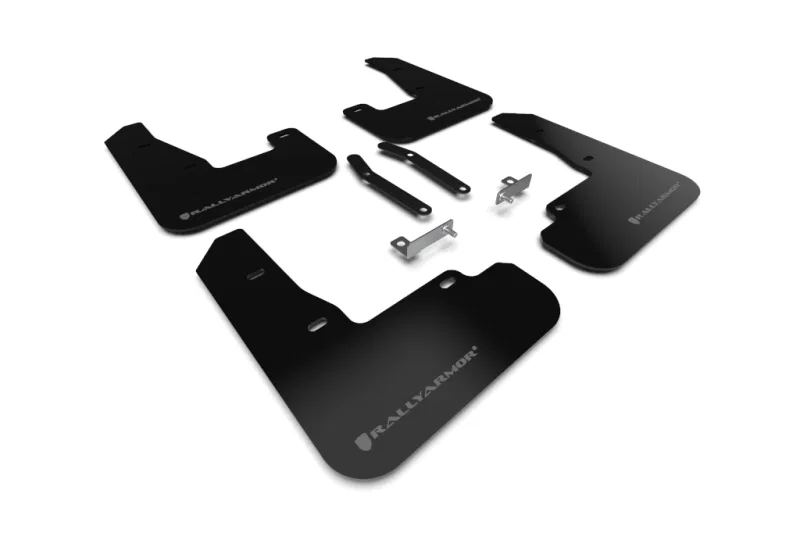 Rally Armor MF59-UR-BLK/GRY, 19-21 Hyundai Elantra GT N Line/i30 Black UR Mud Flap w/Grey Logo