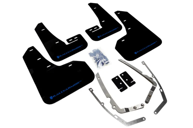 Rally Armor MF37-UR-BLK/BL, 15-21 MKVII VW Golf/GTI Black UR Mud Flap w/Blue Logo
