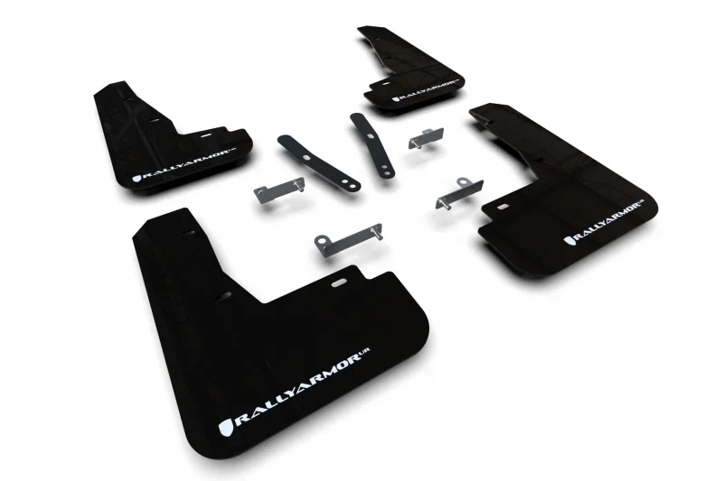 Rally Armor MF91-UR-BLK-WH, 22-24 Kia EV6 Black UR Mud Flap White Logo