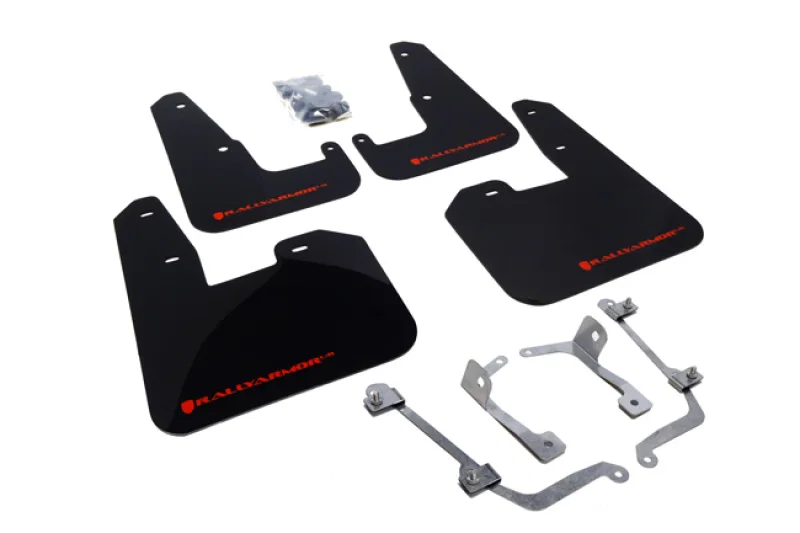 Rally Armor MF15-UR-BLK/RD, 08-11 Subaru STI (Hatch Only) / 11-14 WRX (Hatch Only) Black UR Mud Flap w/Red Logo