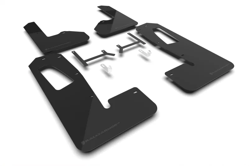 Rally Armor MF108-UR-BLK-MBK, 22-26 Rivian R1S Black UR Mud Flap w/Metallic Black Logo