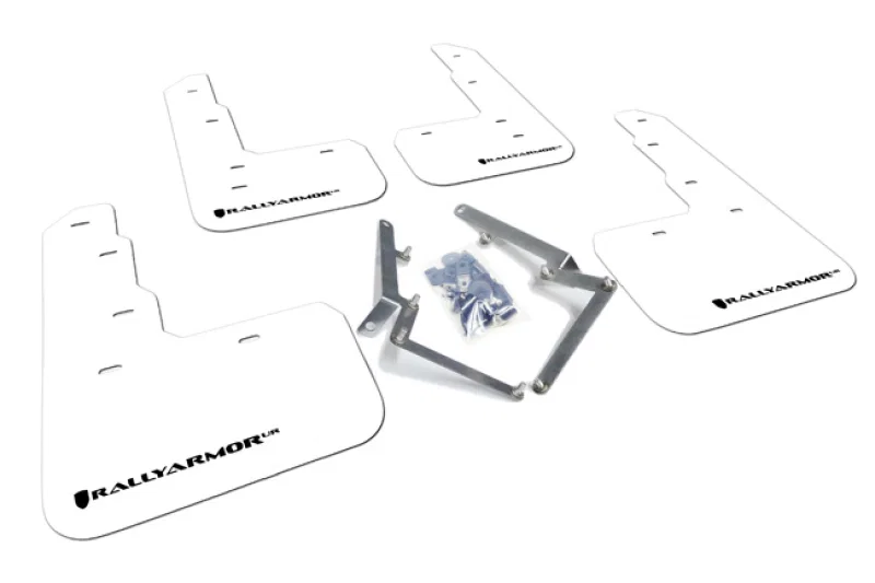 Rally Armor MF47-UR-WH/BLK, 17-22 Honda Civic Type R White UR Mud Flap w/Black Logo