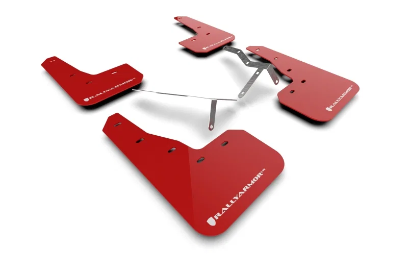 Rally Armor MF90-UR-RD/WH, 22-26 Honda Civic/Civic Si/Sport Red UR Mud Flap w/White Logo
