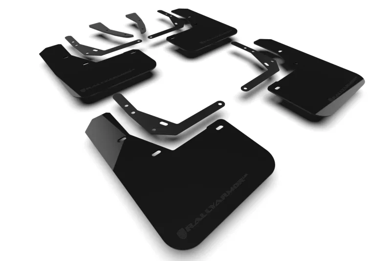 Rally Armor MF113-UR-BLK-MBK, 24-26 Hyundai Kona/Kona EV Black UR Mud Flap w/Metallic Black Logo