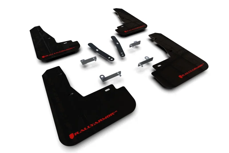 Rally Armor MF91-UR-BLK-RD, 22-24 Kia EV6 Black UR Mud Flap Red Logo