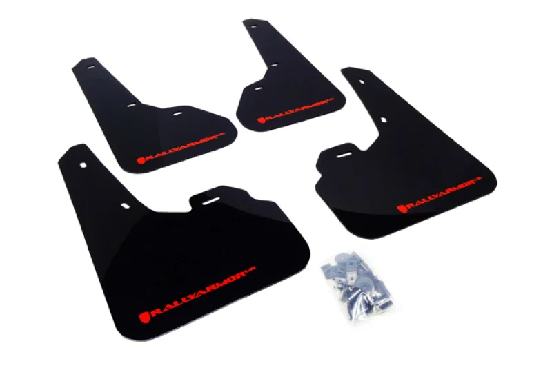 Rally Armor MF17-UR-BLK/RD, 10-13 Mazda3/Speed3 (Hatch/Sedan) Black UR Mud Flap w/Red Logo for Mazda 3