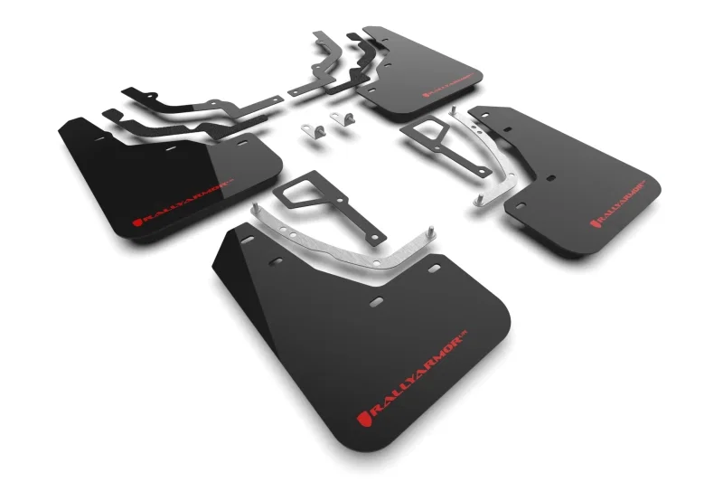 Rally Armor MF117-UR-BLK-RD, 25-26 Hyundai Ioniq 5 N Black Mud Flap w/Red Logo