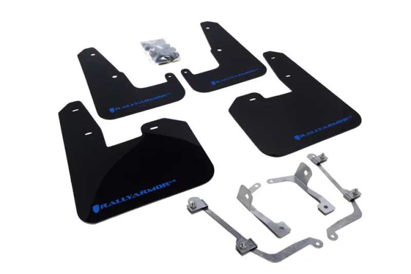 Rally Armor MF15-UR-BLK/BL, 08-11 Subaru STI (Hatch Only) / 11-14 WRX (Hatch Only) Black UR Mud Flap w/Blue Logo