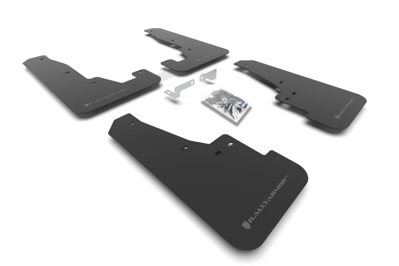 Rally Armor MF55-UR-BLK/GRY, 16-26 Dodge Durango GT/Hellcat/RT/SRT 392/SXT Black UR Mud Flap Grey Logo