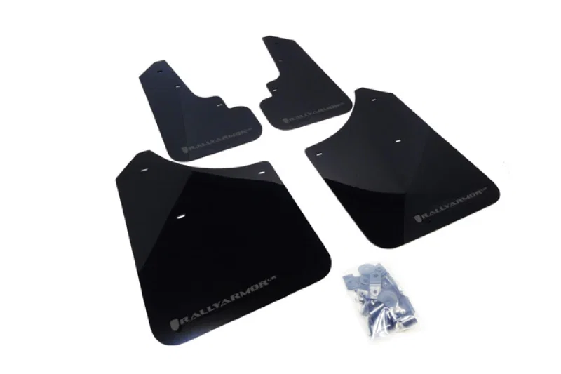 Rally Armor MF5-UR-BLK/GRY, 03-08 Subaru Forester Black UR Mud Flap w/ Grey Logo