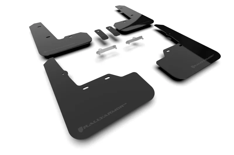 Rally Armor MF92-UR-BLK/MBK, 22-26 Subaru WRX Black UR Mud Flap - Metallic Black Logo