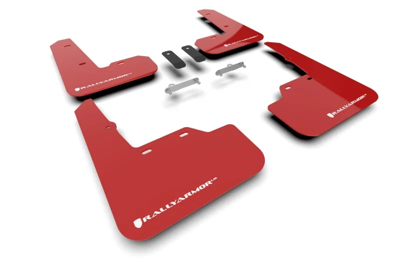Rally Armor MF92-UR-RD/WH, 22-26 Subaru WRX Red UR Mud Flap w/White Logo