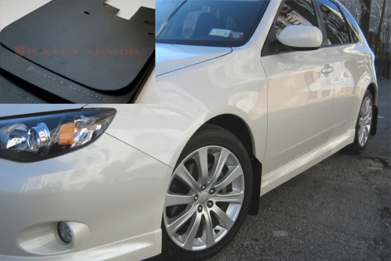 Rally Armor MF6-BAS-BLK, 08-10 Subaru WRX / 08-11 Impreza 2.5i (Hatch/Sedan) Basic Black Mud Flap w/Black Logo