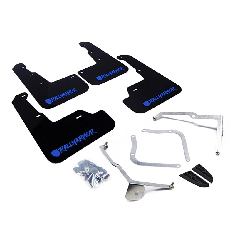Rally Armor MF32-UR-BLK/BL-X, 15-21 Subaru WRX/STI Black Mud Flap Blue Altered Font Logo