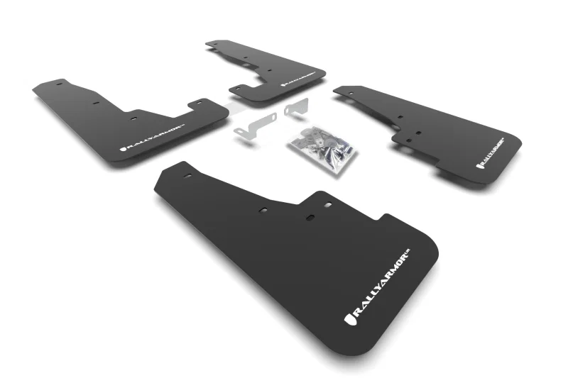 Rally Armor MF55-UR-BLK/WH, 16-26 Dodge Durango GT/Hellcat/RT/SRT 392/SXT Black UR Mud Flap White Logo