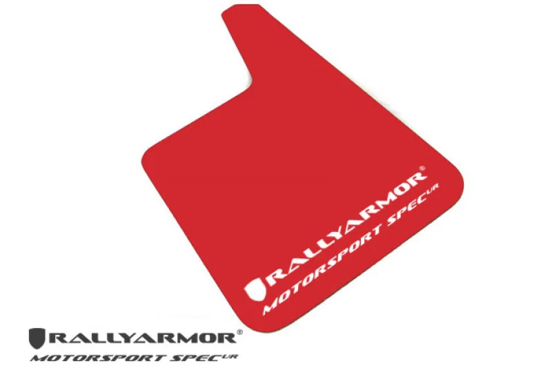 Rally Armor MF20-MSUR-RD/WH, Universal Fit (No Hardware) Motorsport Spec Red UR Mud Flap w/ White Logo