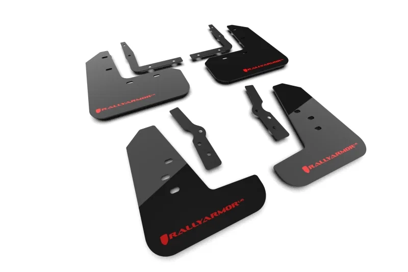 Rally Armor MF126-UR-BLK-RD, 24-26 Ford Mustang Black UR Mud Flap w/ Red Logo