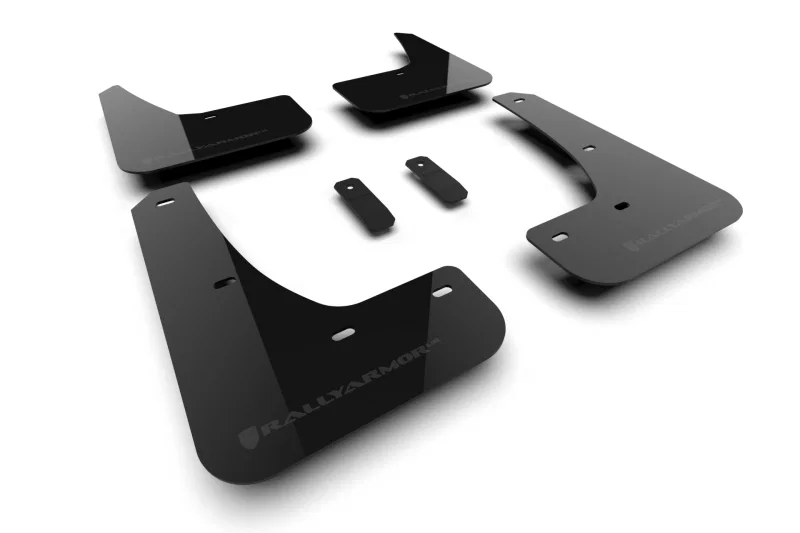 Rally Armor MF122-UR-BLK-DGRY, 24-26 Tesla Model 3 Highland Black UR Mud Flap Dark Grey Logo