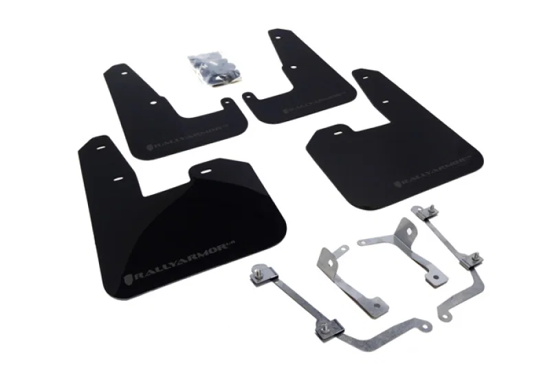 Rally Armor MF15-UR-BLK/GRY, 08-11 Subaru STI (Hatch Only) / 11-14 WRX (Hatch Only) Black UR Mud Flap w/Grey Logo