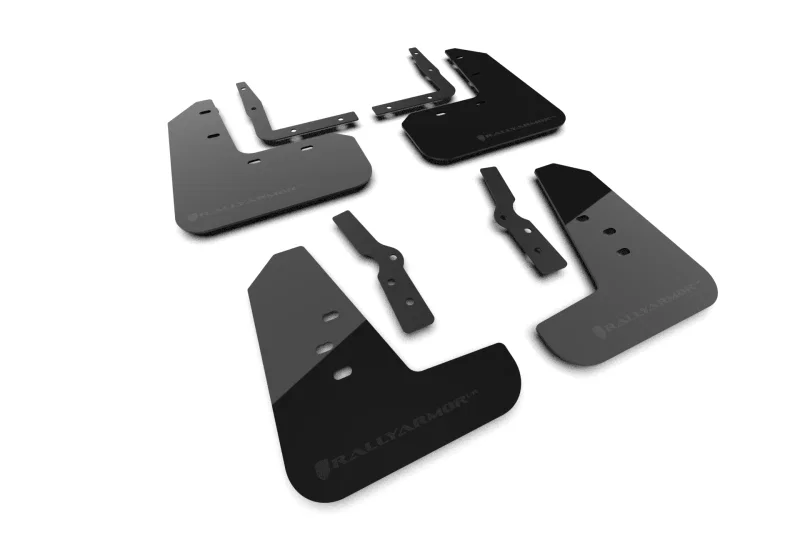 Rally Armor MF126-UR-BLK-MBK, 24-26 Ford Mustang Black UR Mud Flap w/ Metallic Black Logo