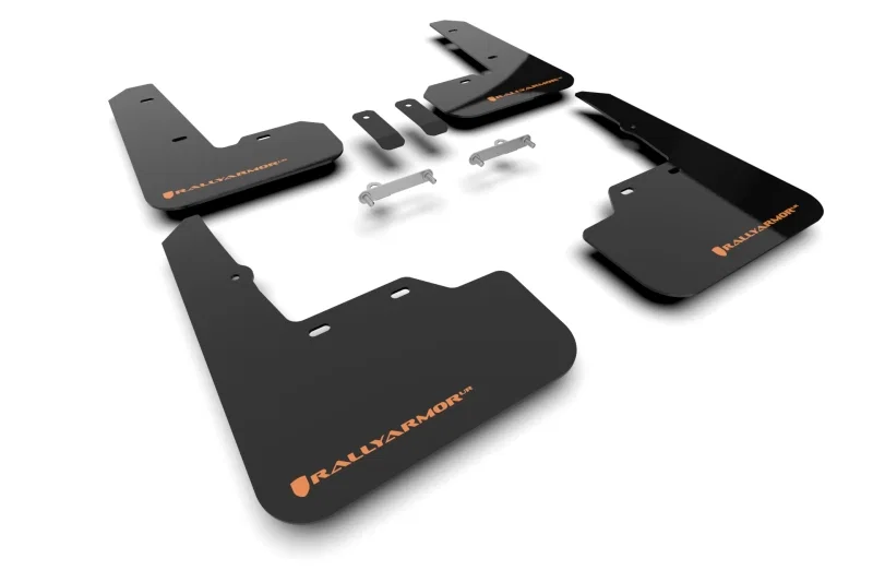 Rally Armor MF92-UR-BLK/OR, 22-26 Subaru WRX Black UR Mud Flap w/Orange Logo