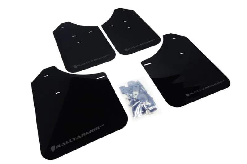 Rally Armor MF1-UR-BLK/GRY, 02-07 Subaru WRX/STI/RS/2.5i (Wagons Req. Mod.) Black UR Mud Flap w/Grey Logo
