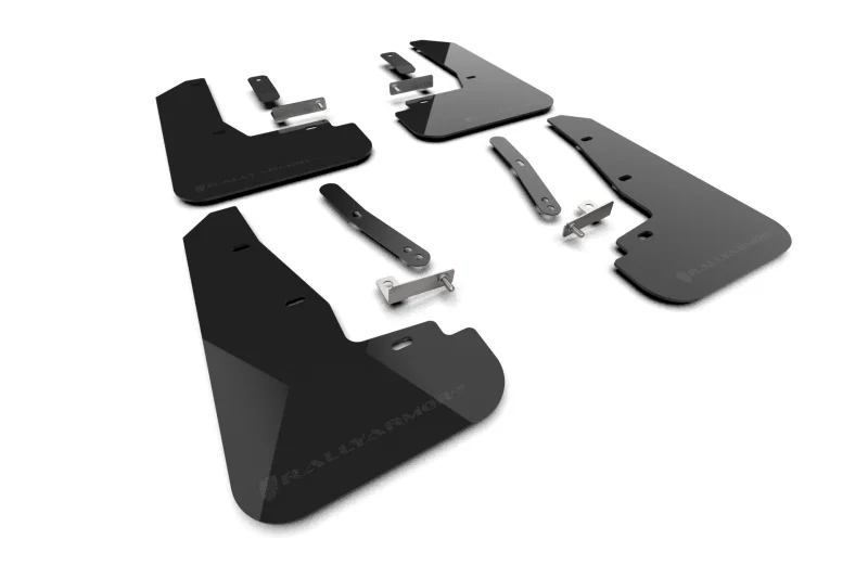Rally Armor MF151-UR-BLK-MBK, 25-26 Kia EV6 Base Light/GT/GT-Line Black Mud Flap - Metallic Black Logo