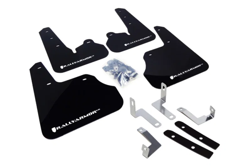 Rally Armor MF22-UR-BLK/WH, 12-16 Subaru Impreza 4D/5D Black UR Mud Flap w/White Logo