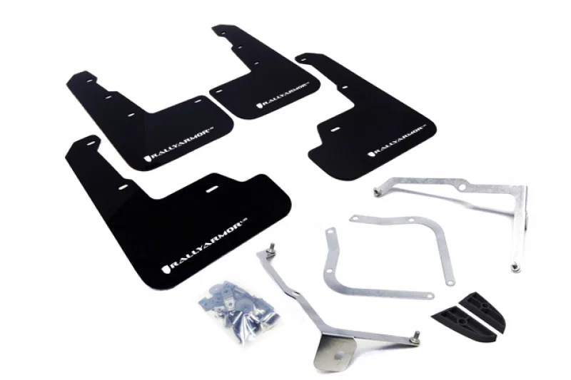 Rally Armor MF32-UR-BLK/WH, 15-21 Subaru WRX/STI Black UR Mud Flap w/White Logo
