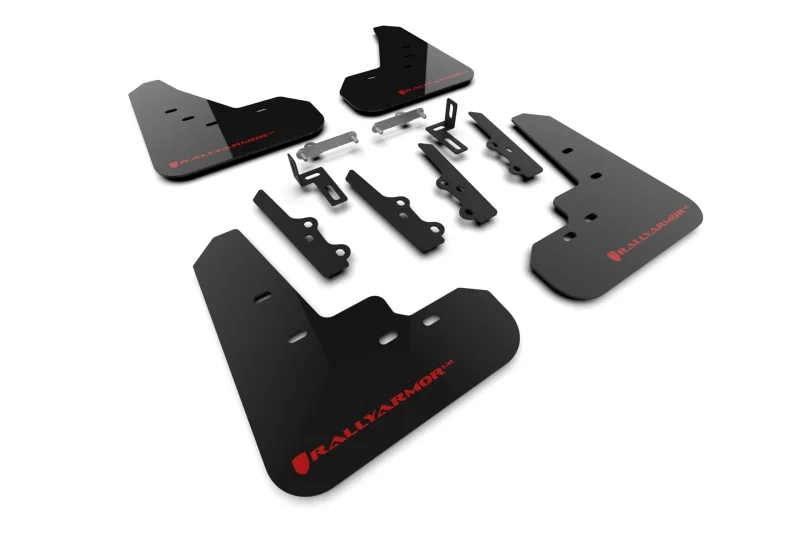 Rally Armor MF111-UR-BLK-RD, 25-26 Kia K4 Sedan Black Mud Flap Red Logo