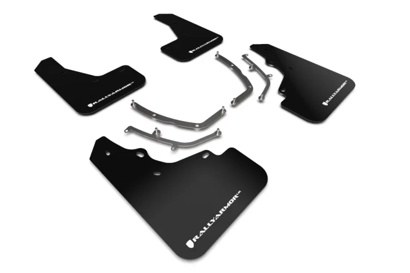 Rally Armor MF61-UR-BLK/WH, 19-26 Mazda3 Hatchback Black UR Mud Flap w/White Logo for Mazda 3