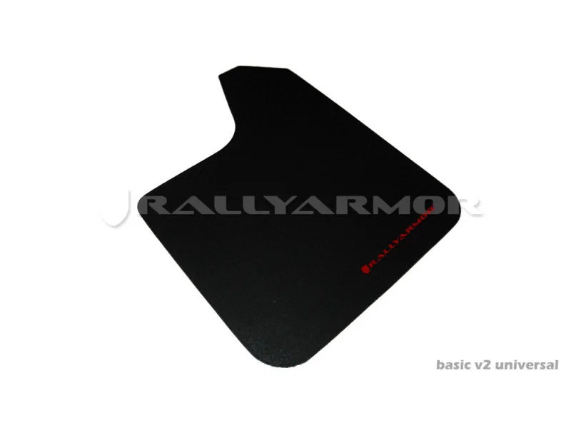 Rally Armor MF12-BAS-RD, Universal Fit (No Hardware) Basic Black Mud Flap w/ Red Logo
