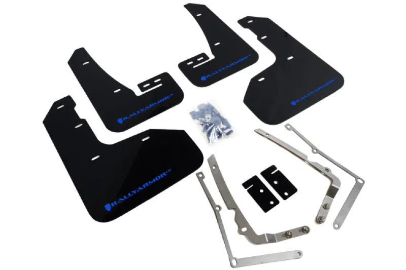 Rally Armor MF40-UR-BLK/BL, 15-17.5 MKVII VW Golf R Black UR Mud Flap w/Blue Logo