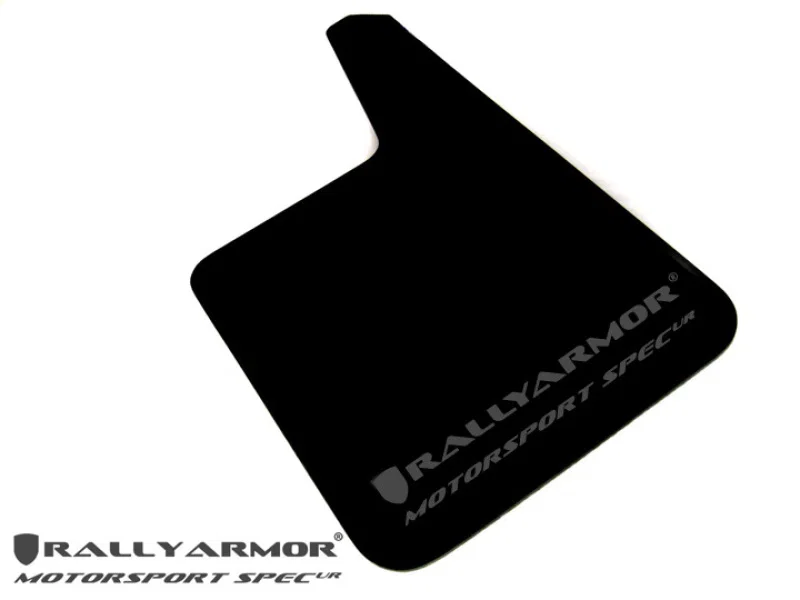 Rally Armor MF20-MSUR-BK/GY, Universal Fit (No Hardware) Motorsport Spec Black UR Mud Flap w/ Gray Logo