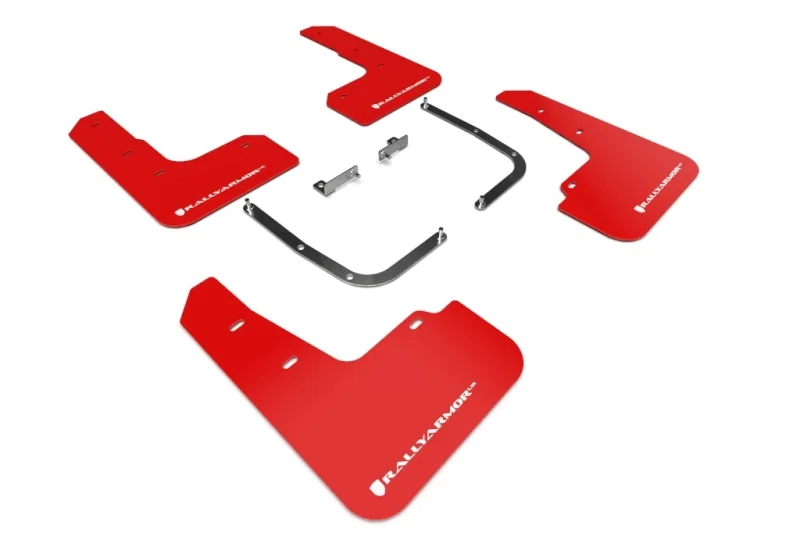 Rally Armor MF58-UR-RD/WH, 19-21 Hyundai Veloster Turbo/2.0/R-Spec Red UR Mud Flap w/White Logo