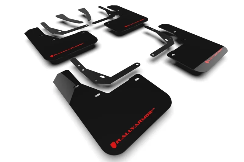 Rally Armor MF113-UR-BLK-RD, 24-26 Hyundai Kona/Kona EV Black UR Mud Flap w/Red Logo