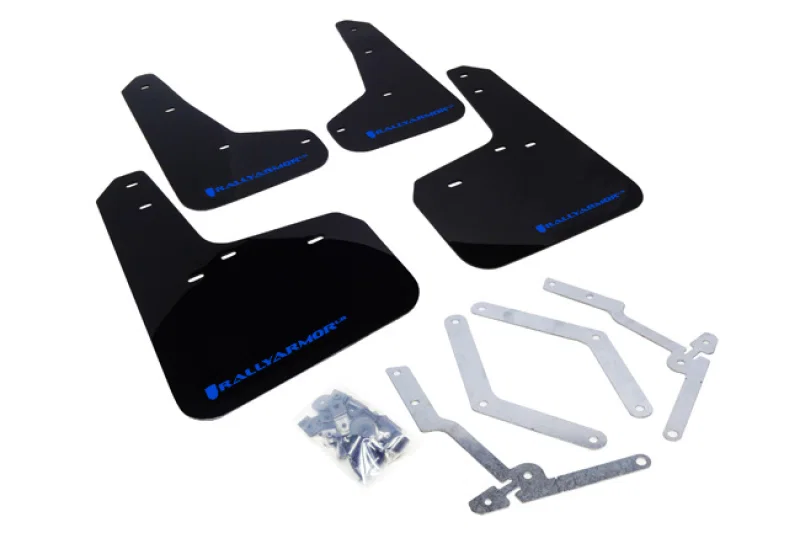 Rally Armor MF27-UR-BLK/BL, 12-19 Ford Focus ST / 16-19 RS Black Mud Flap w/Blue Logo
