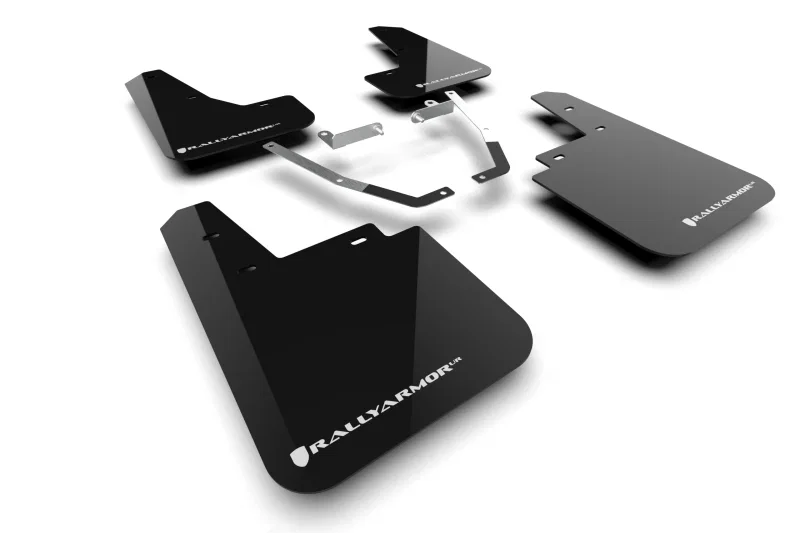 Rally Armor MF116-UR-BLK-WH, 24-26 Subaru Crosstrek (Wilderness Only) Black UR Mud Flap W/White Logo No Drilling Req