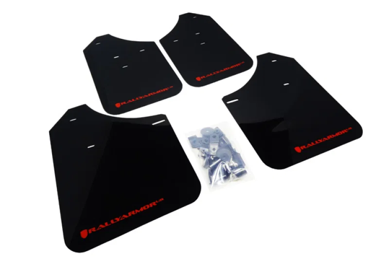 Rally Armor MF1-UR-BLK/RD, 02-07 Subaru WRX/STI/RS/2.5i (Wagons Req. Mod.) Black UR Mud Flap w/Red Logo