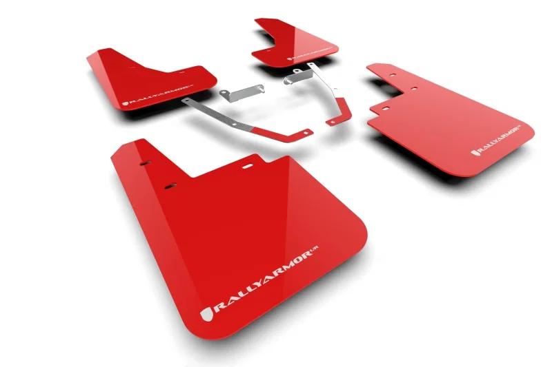Rally Armor MF116-UR-RD-WH, 24-26 Subaru Crosstrek (Wilderness Only) Red UR Mud Flap W/White Logo - No Drilling Req