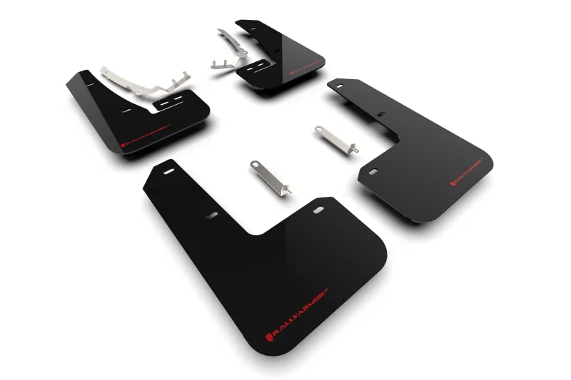 Rally Armor MF80-UR-BLK/RD, 22-26 VW MK8 Golf GTI/R Black UR Mud Flap w/Red Logo