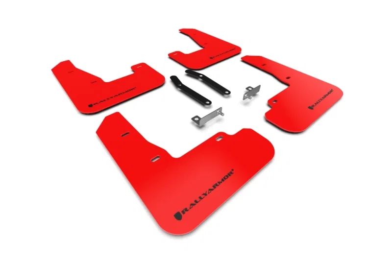 Rally Armor MF59-UR-RD/BLK, 19-21 Hyundai Elantra GT N Line/i30 Red UR Mud Flap w/Black Logo